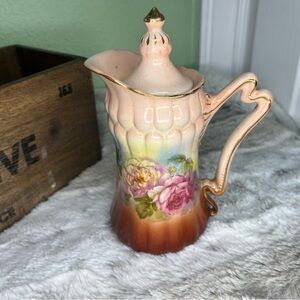 Antique Art Nouveau Style Porcelain Cocoa Pot or Pitcher, Made in Austria